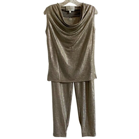 Brochu Walker Cowl Neck Sleeveless Nova Top + Rita Pull On Jogger Gold NWOT - Picture 2 of 13